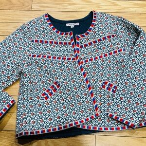 Joe Browns Boho Quilted Jacket with Red and Blue Accents